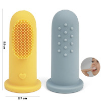 Little Eater Силиконовая зубная щетка - наперстник 2шт. Yellow/Blue