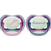 PHILIPS AVENT Силиконовая пустышка Ultra Air Night 6-18м, 2шт. SCF376/14