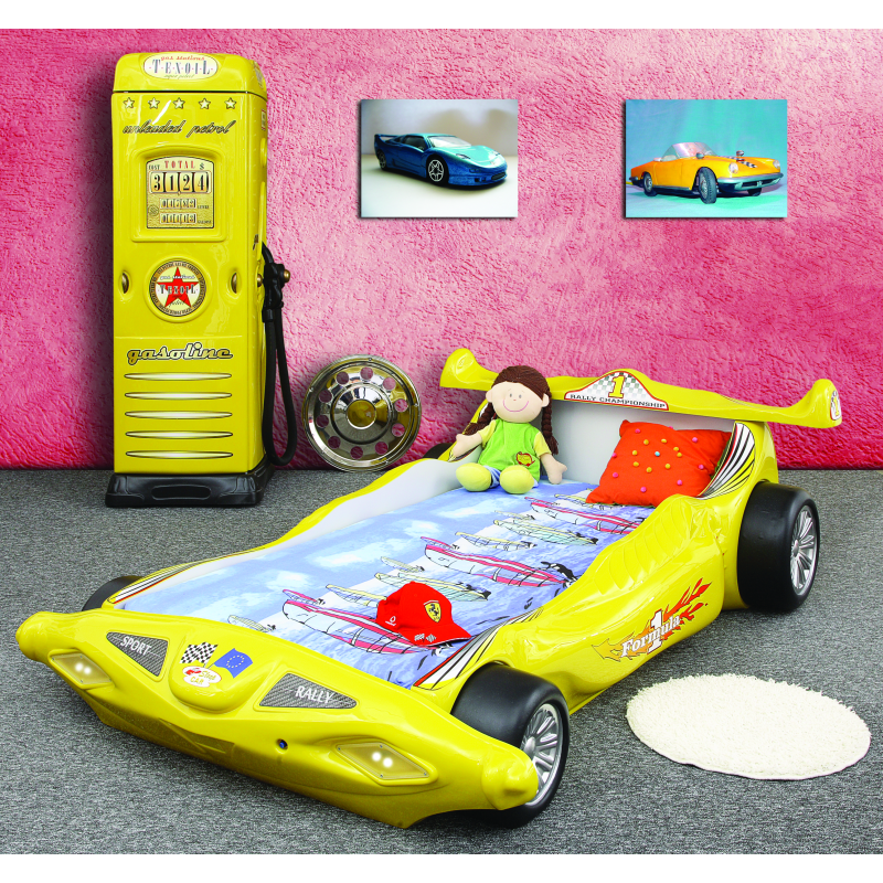 PLASTIKO кровать с матрасом 200x90cm Formula R1 желтый