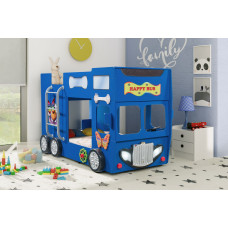 PLASTIKO двухъярусная кровать с матрасами 190x90cm Happy Bus синий