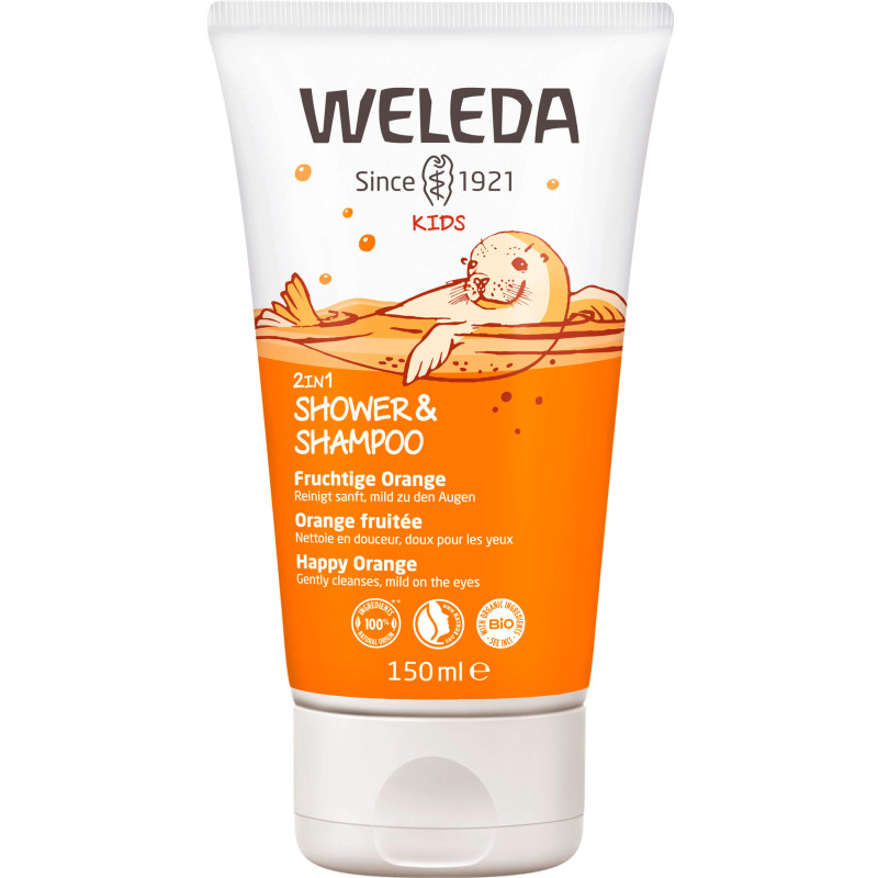 Weleda Гель и шампунь для детей, с сочным апельсином 150 ml