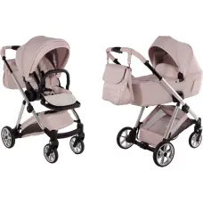 Junama Универсальная коляска 2 в 1 Ellegante 05 Розовая (Pink) – электрополированная рама