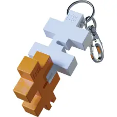 Plus Plus HEXEL DUO keychain, white/orange