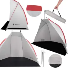 Springos Туристическая палатка 220x120x120 см пляжная с чехлом, экраном серо-черная