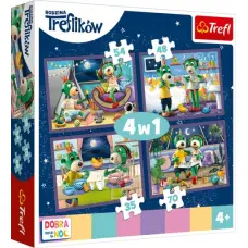 Trefl 34370 Puzzle 4w1 Wieczorne rytuały Treflików*