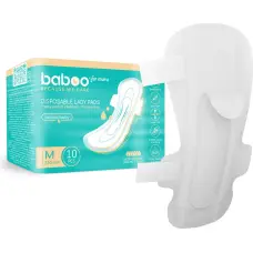 Baboo Послеродовые гигиенические прокладки 340 мм, 10 шт., размер M