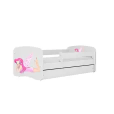 KOCOT KIDS кровать с ящиком и матрасом BABYDREAMS white Fairy with wings 160x80cm