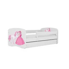 KOCOT KIDS кровать с ящиком и матрасом BABYDREAMS white Princess horse 180x80cm