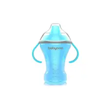 BABYONO NATURAL NURSING Кружка-непроливайка с твердым носиком 6м+, 260мл. 1457 синий