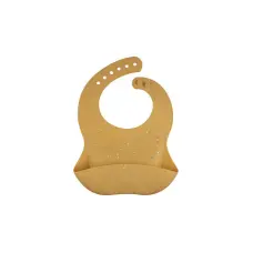 CANPOL BABIES силиконовый нагрудник с карманом  DOTS, 51/029_yellow