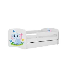 KOCOT KIDS кровать с ящиком и матрасом BABYDREAMS white Baby elephant 160x80cm