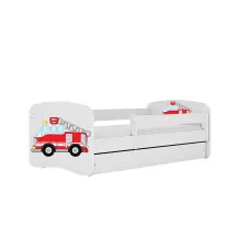 KOCOT KIDS кровать с ящиком и матрасом BABYDREAMS white Fire brigade 160x80cm