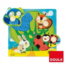 GOULA деревянный пазл с ручкой Forest Animal 12м+. 53462