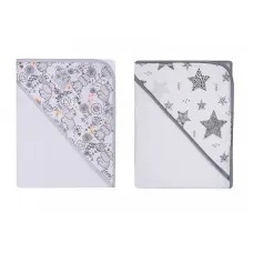 DUET BABY полотенце с капюшоном 80x80см 415 STARS белый (744153)