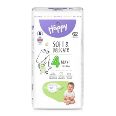 Happy Maxi (8-14kg) 62шт Подгузники 4 размер