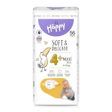 Happy Maxi Plus (9-15кг) 56шт Подгузники 4+ размер