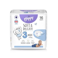 Happy Midi (5-9kg) Подгузники 3 размер, упаковка 16 штук.